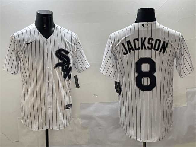 Mens Chicago White Sox #8 Bo Jackson White Cool Base Stitched Jersey